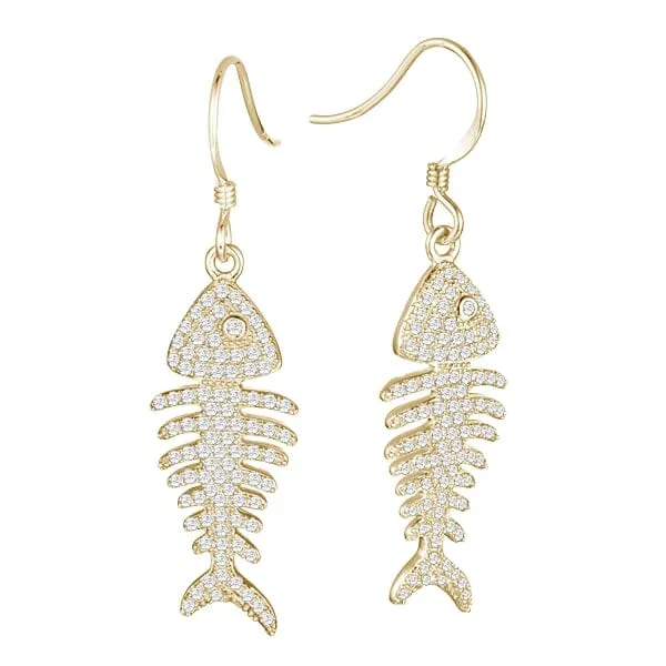 Pavé Fishbone Earrings