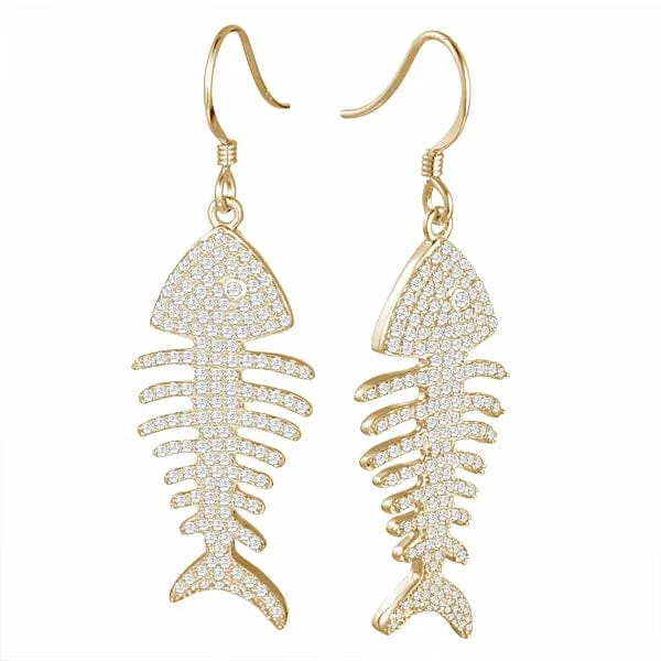 Pavé Fishbone Earrings