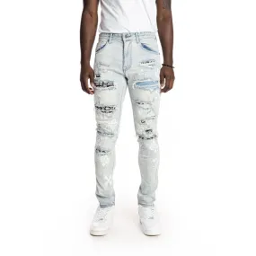 Rip And Repair Fashion Jeans - Hazy Blue