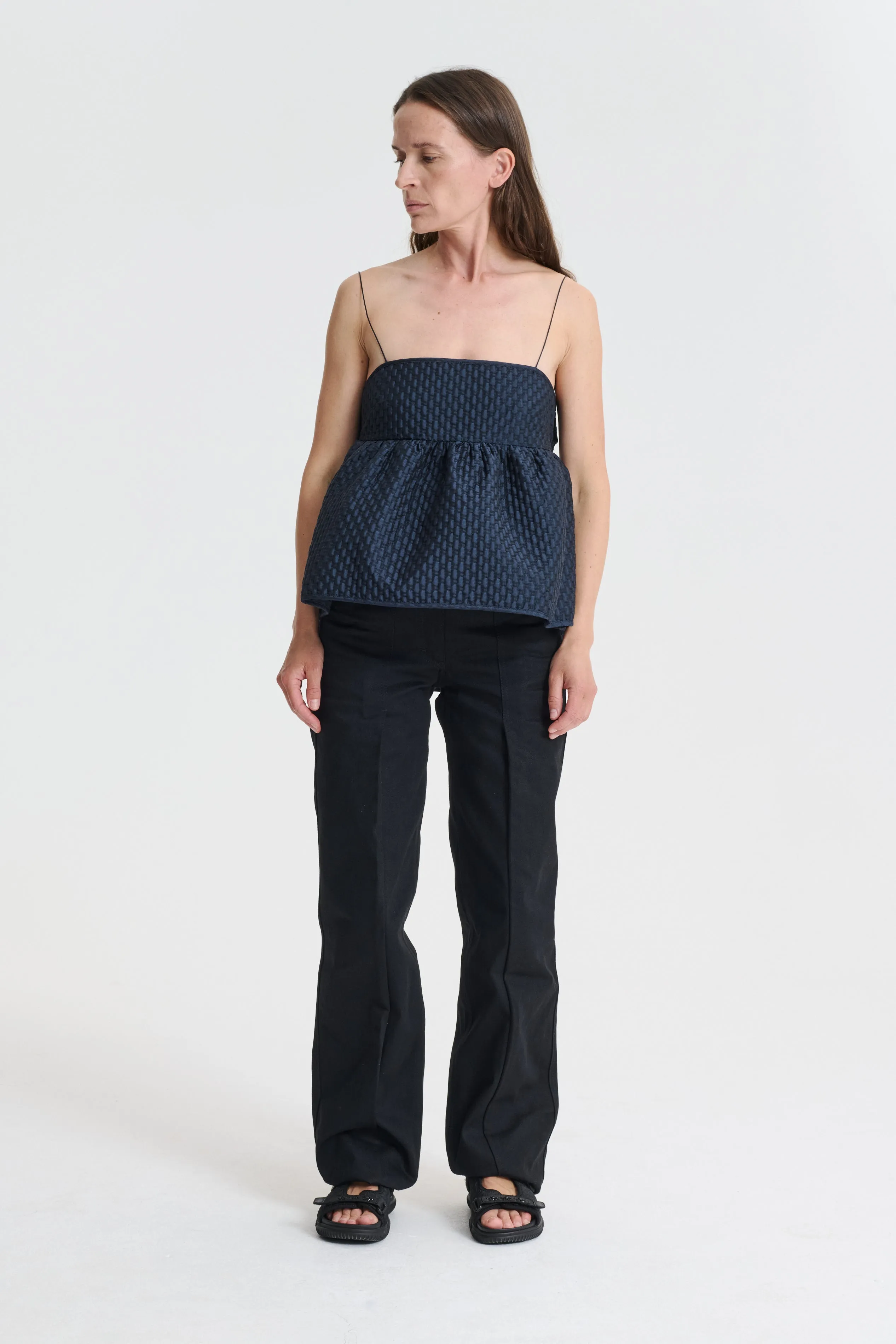 SELENA | TOP ACRE JACQUARD NAVY