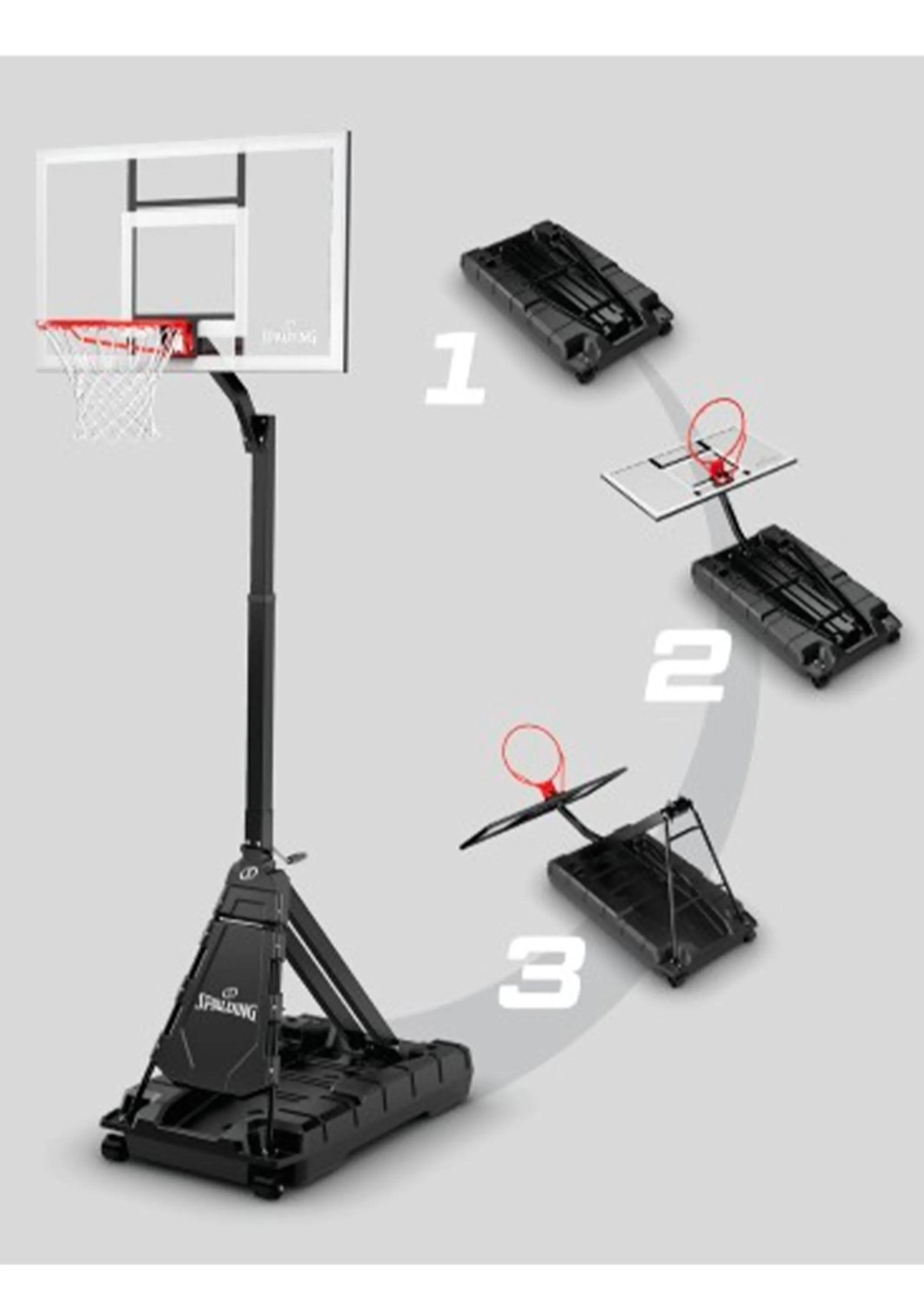 Spalding The Momentous EZ Assembly 50 Inch Acrylic Portable Basketball System <br> AA6E2012