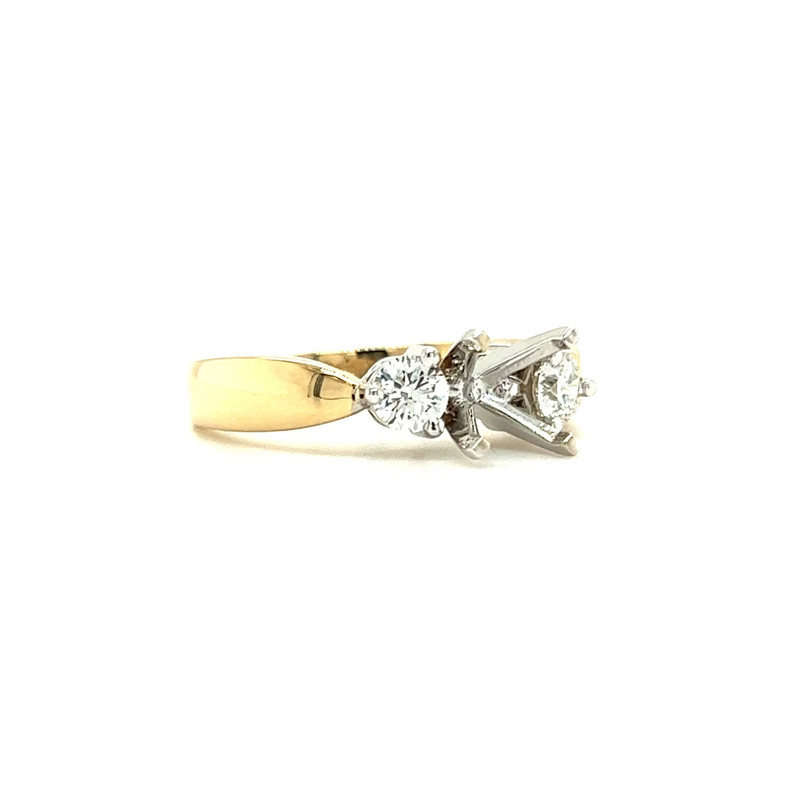 Three Stone Ring Setting with 0.375ctw of Diamonds in 14K Yellow Gold