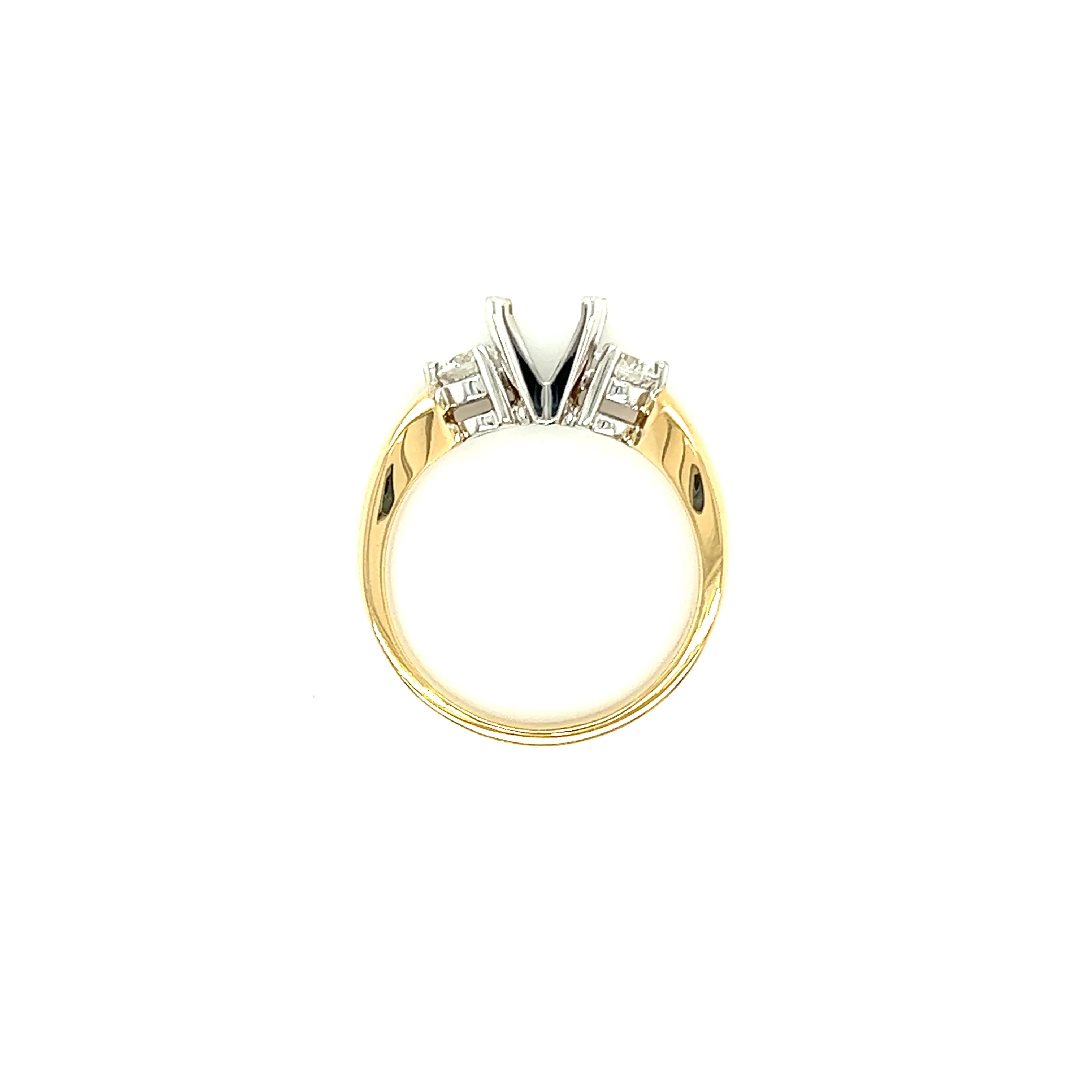 Three Stone Ring Setting with 0.375ctw of Diamonds in 14K Yellow Gold