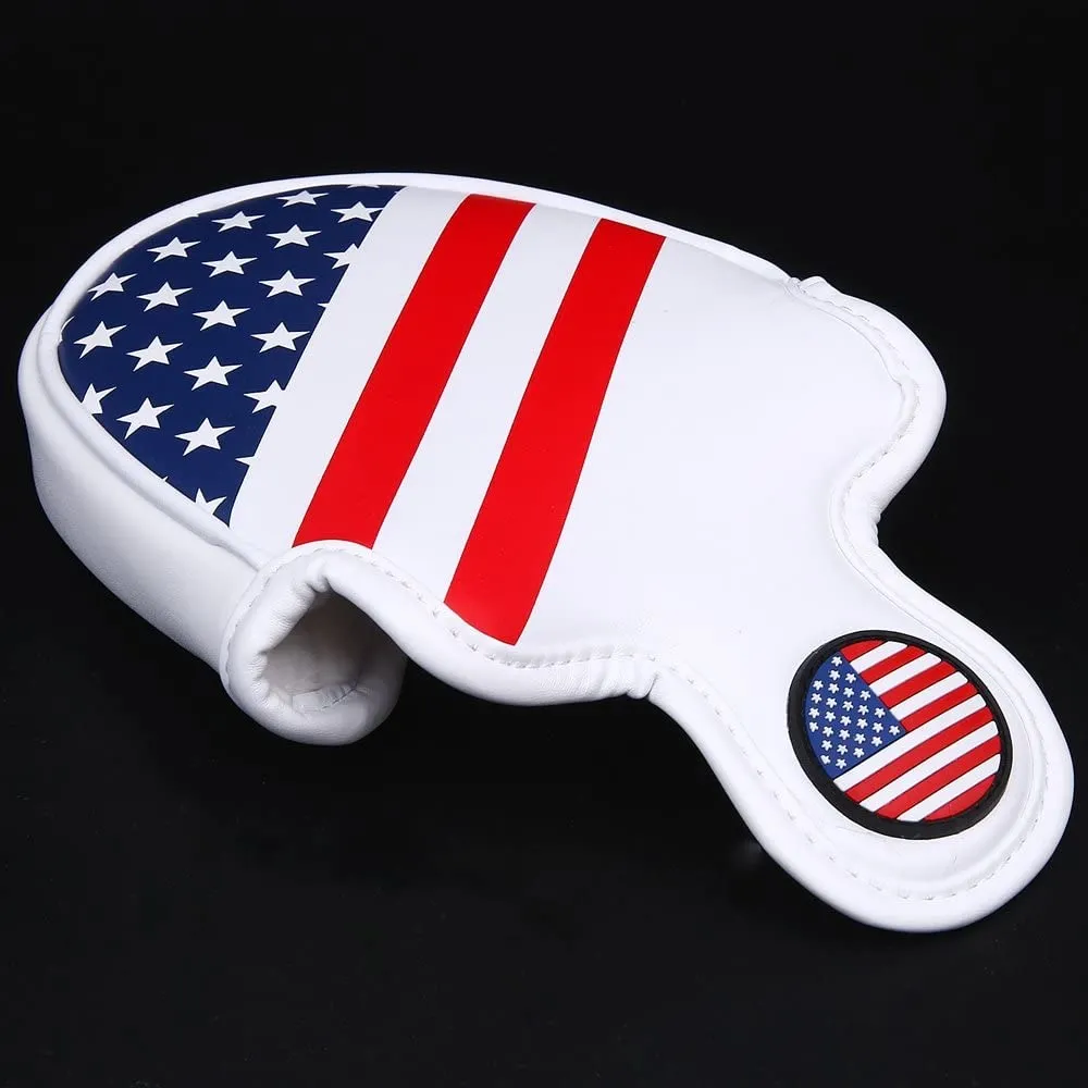 Volf Golf Red White Blue Synthetic Leather USA Mallet Putter Cover