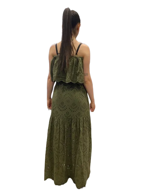 Yes Zee Boho women's long dress A427 0905 1539 military green