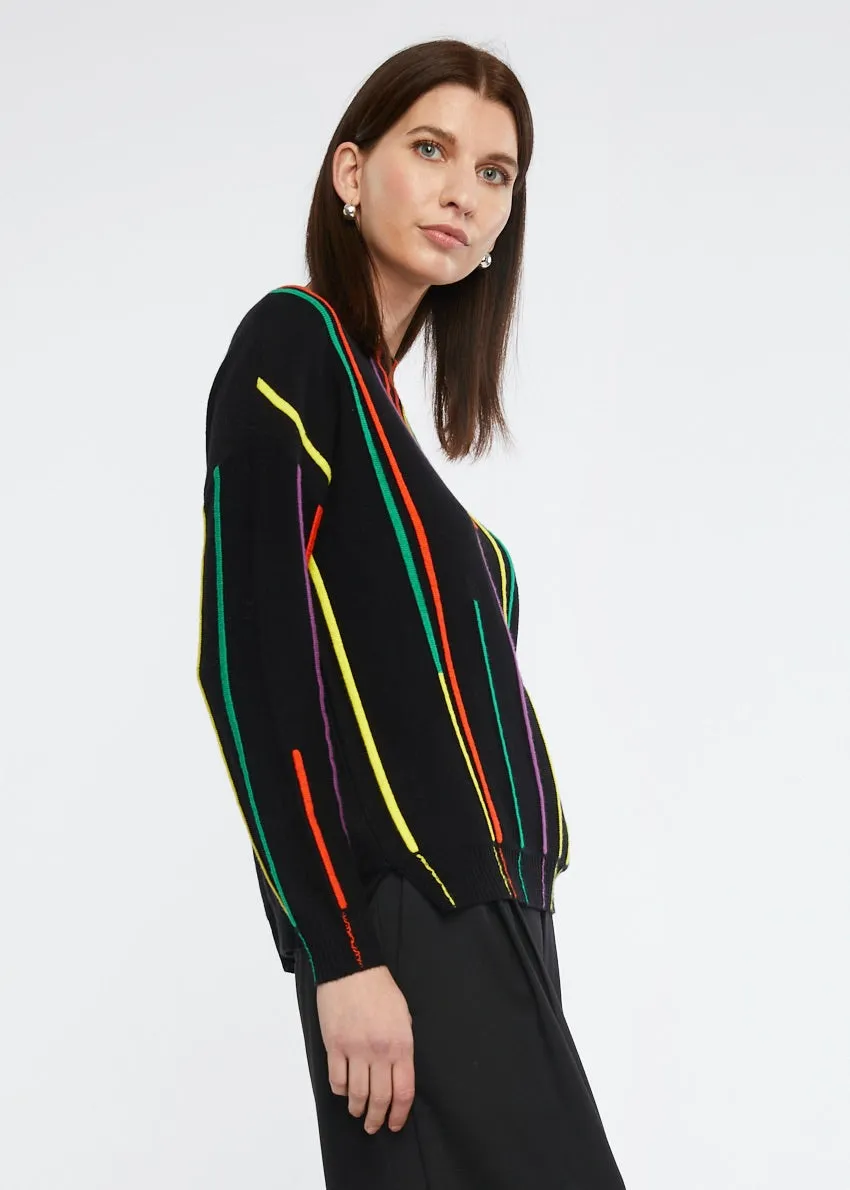 Zaket & Plover - Ottoman Stripe Jumper - Black